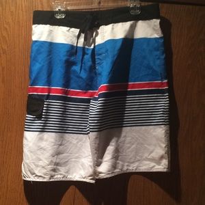 Men’s striped swim trunks